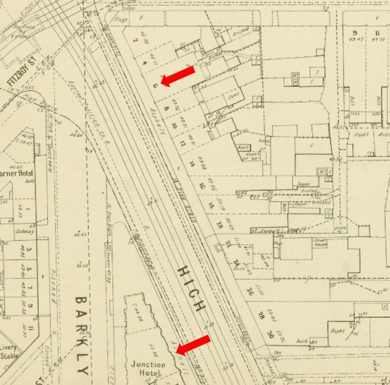 Image 03 section of MMBW map 1358 with arrows