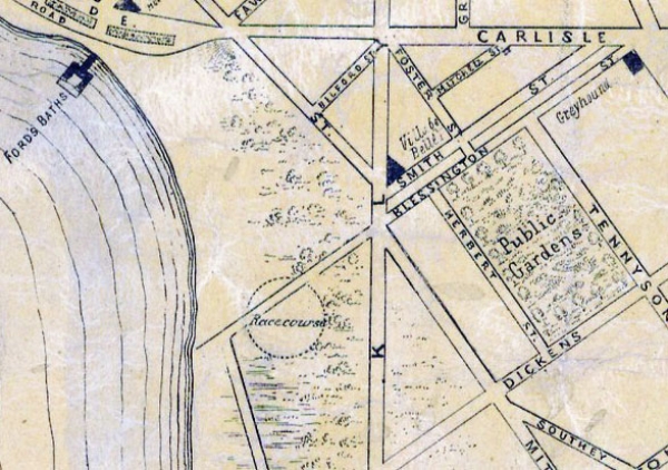 Map showing location of course ca. 1866